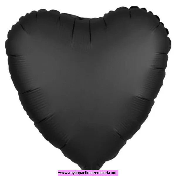 Siyah Kalp Folyo Balon